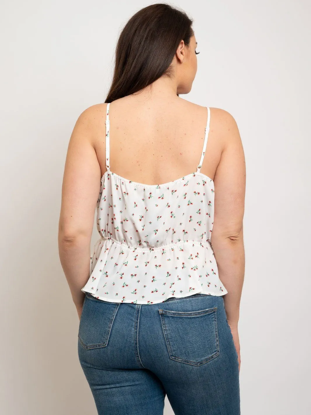 PLUS SIZE WOOL DOBBY PRINT TOP