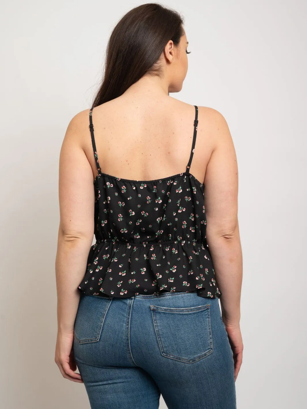 PLUS SIZE WOOL DOBBY PRINT TOP