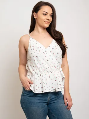 PLUS SIZE WOOL DOBBY PRINT TOP