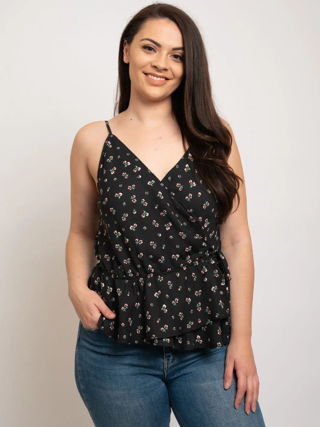 PLUS SIZE WOOL DOBBY PRINT TOP