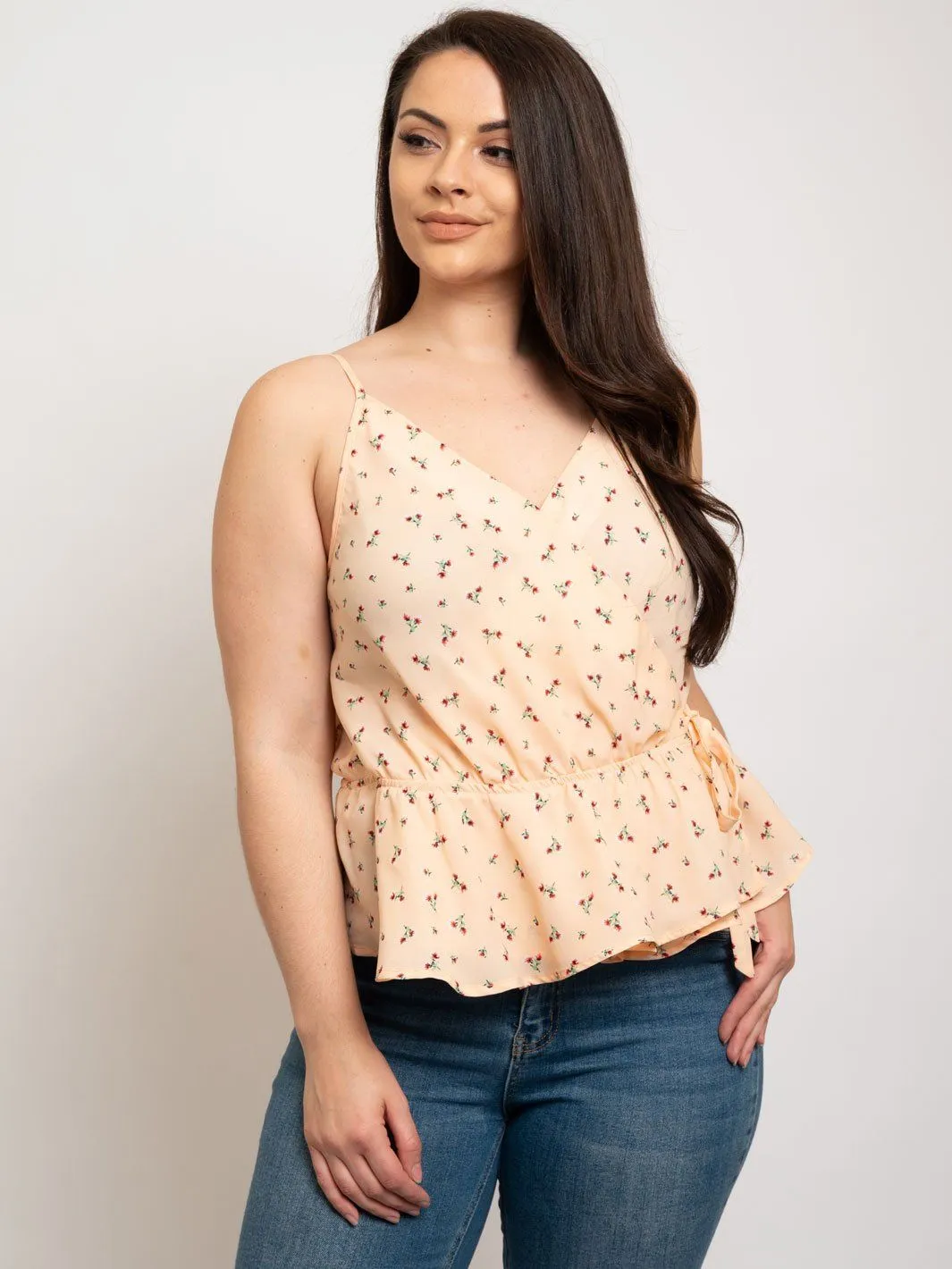 PLUS SIZE WOOL DOBBY PRINT TOP