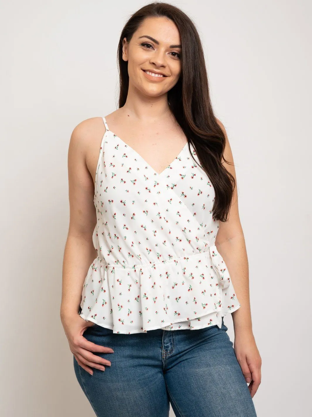 PLUS SIZE WOOL DOBBY PRINT TOP