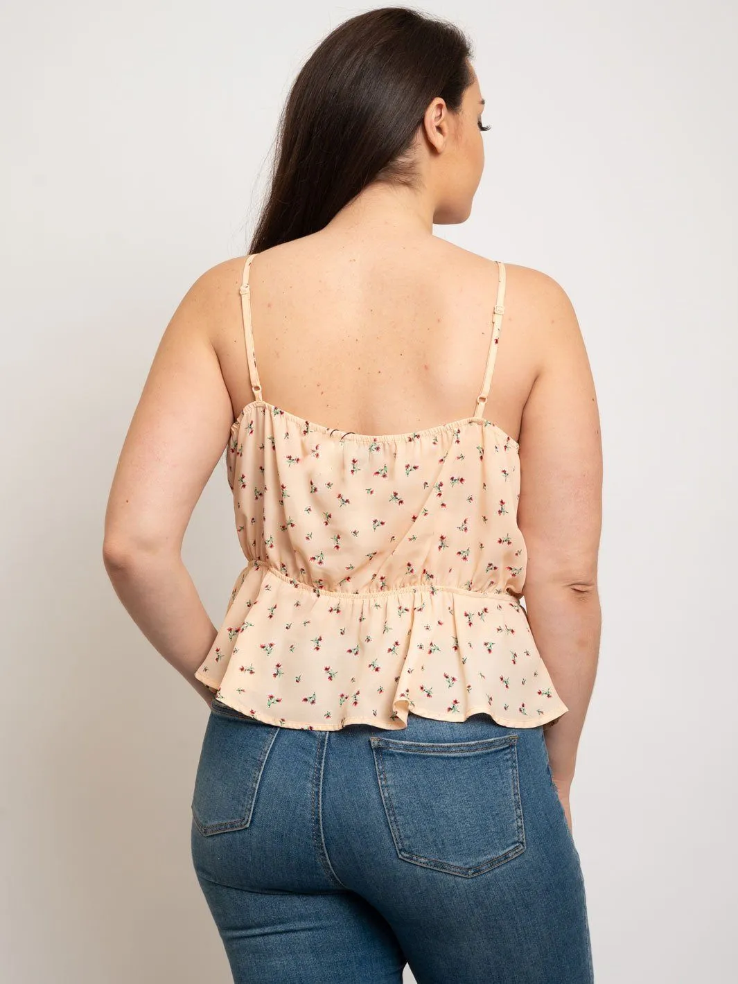 PLUS SIZE WOOL DOBBY PRINT TOP