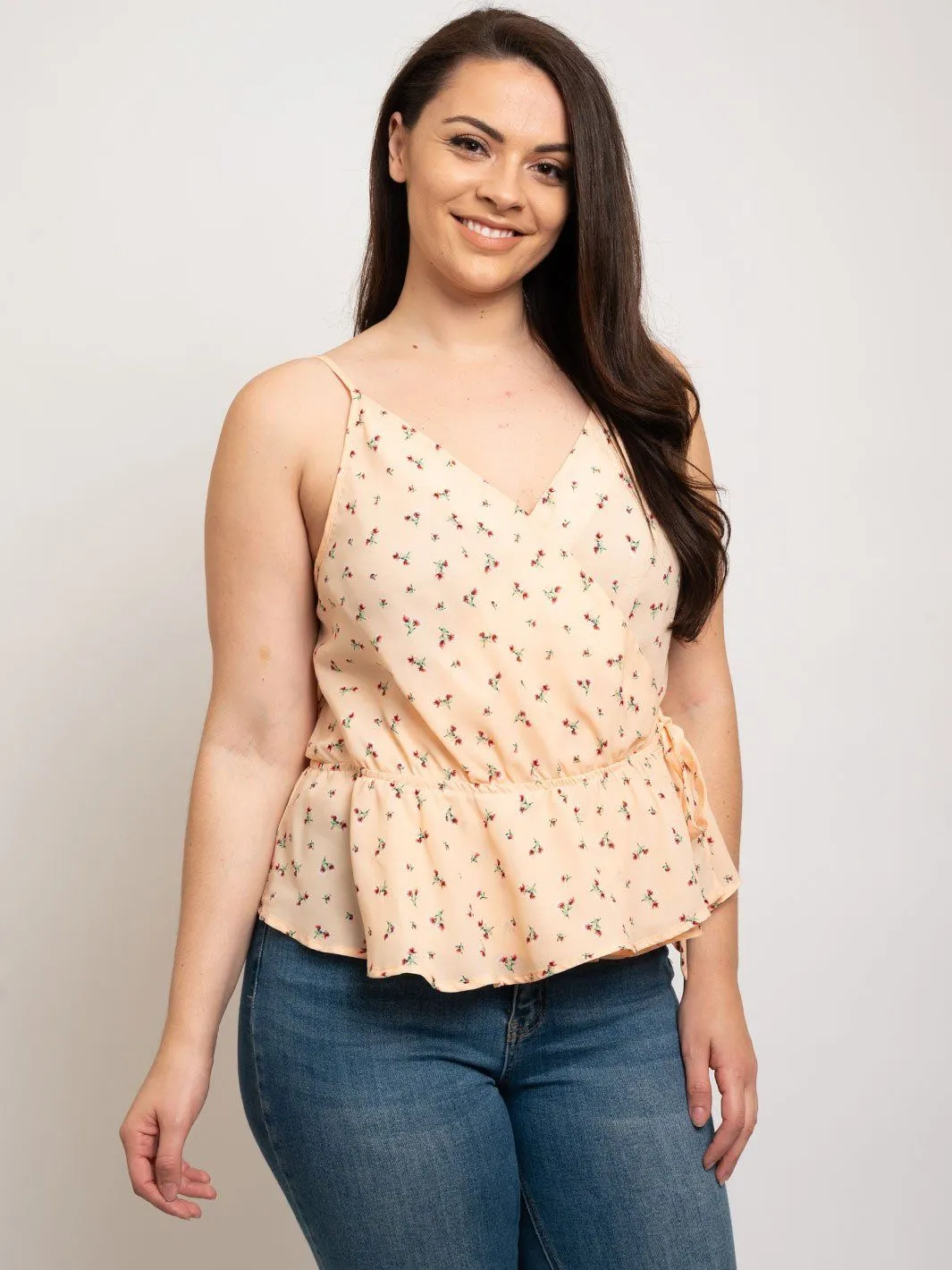 PLUS SIZE WOOL DOBBY PRINT TOP