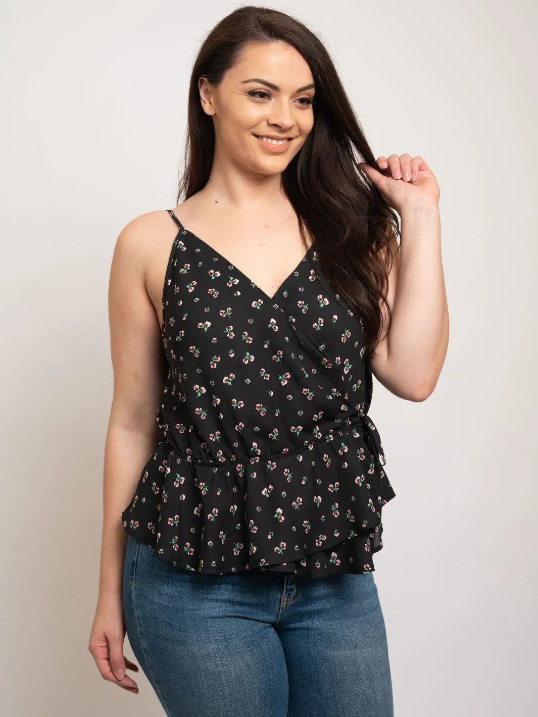 PLUS SIZE WOOL DOBBY PRINT TOP
