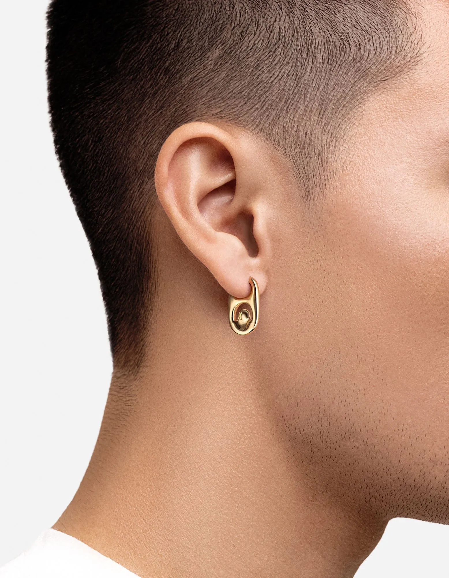 Pop Tab Stud Earring, Gold Vermeil
