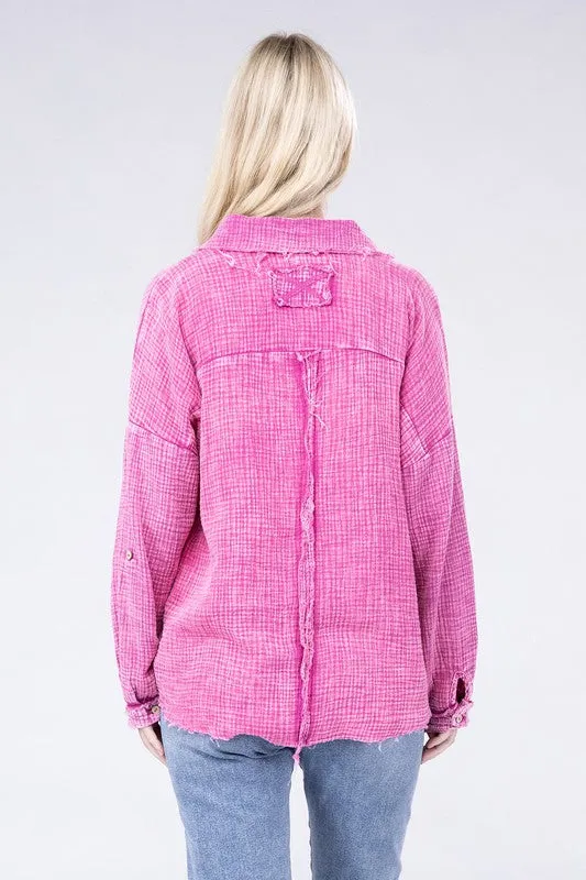 *PREORDER* Washed Double Gauze Button Down Shirt