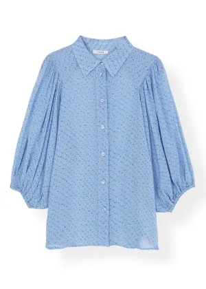 Printed Georgette Blouse (Forever Blue)