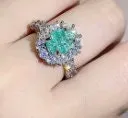 Promise Ring | Engagement Ring | Wedding Ring | Womens Promise Ring |  Aquamarine Engagement Ring | Blue Diamond Ring | Tourmaline Ring