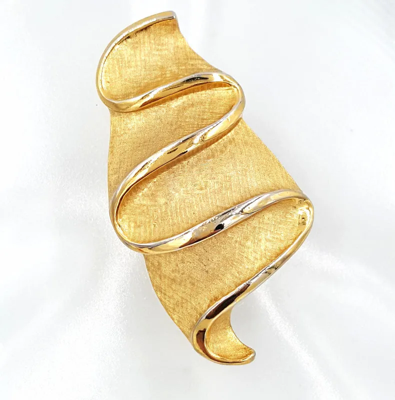 Puccini Vintage Modernist Brooch with Abstract Design