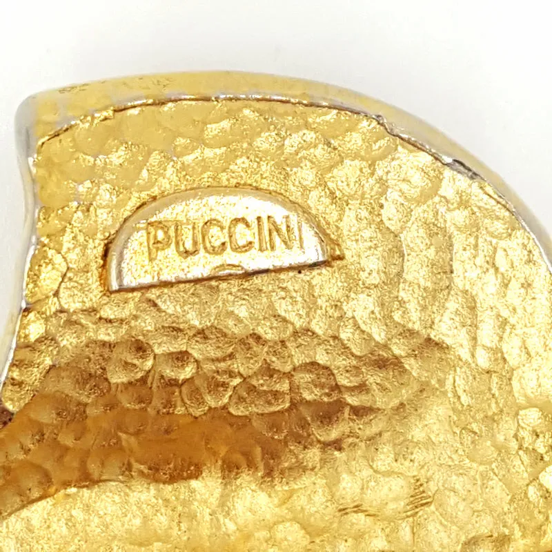 Puccini Vintage Modernist Brooch with Abstract Design