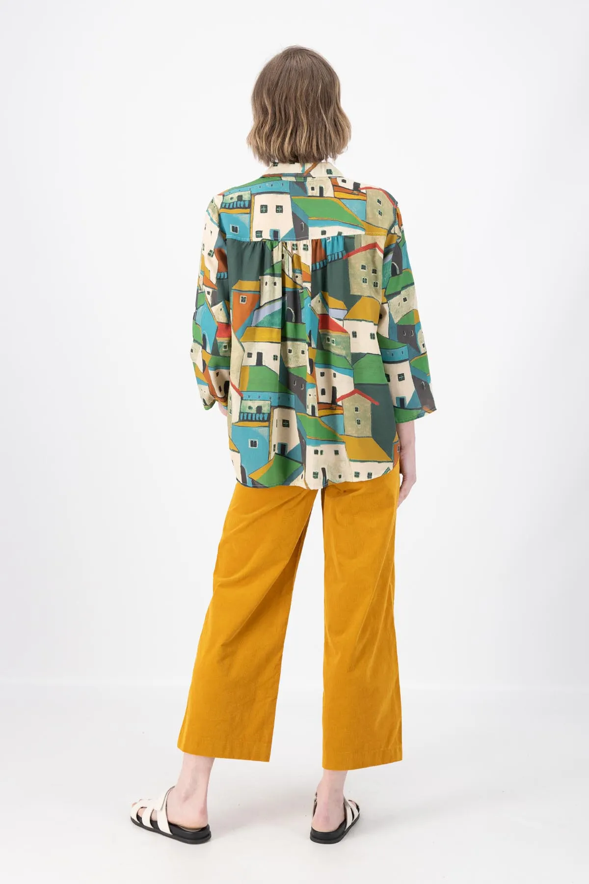 Pueblito Shirt Green in Viscose