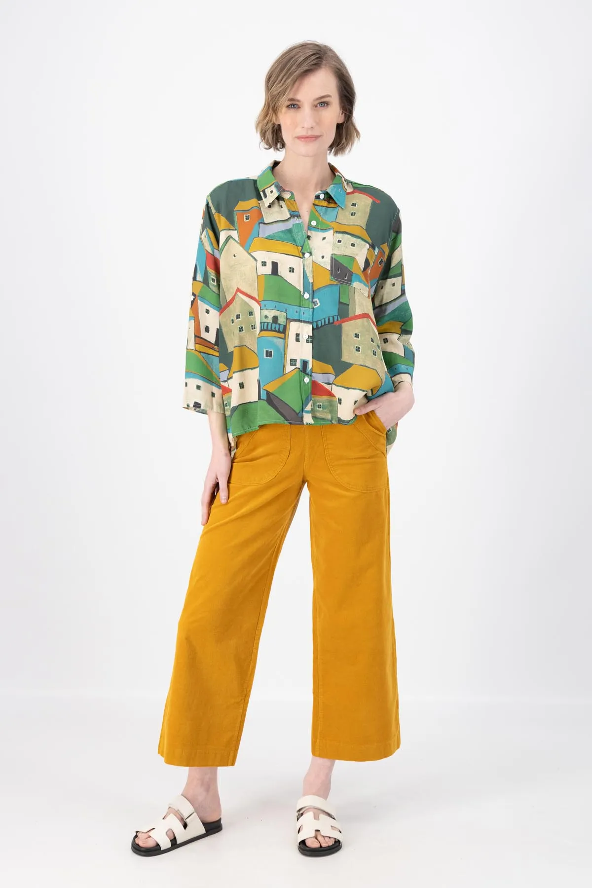 Pueblito Shirt Green in Viscose