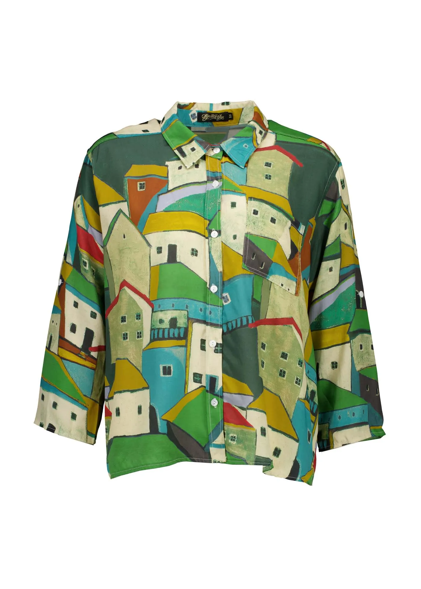 Pueblito Shirt Green in Viscose