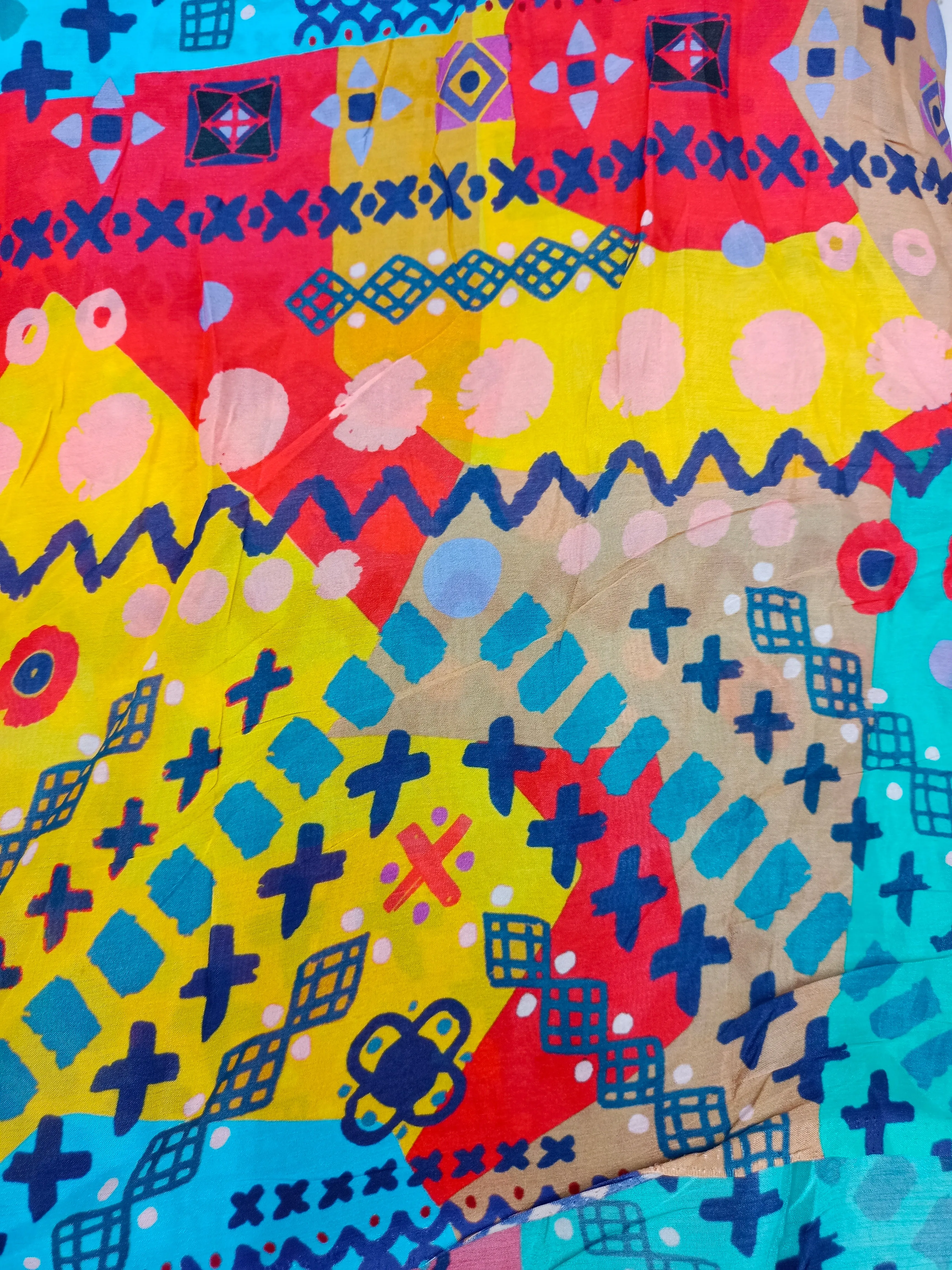 Pure Crushed Chiffon Chinon Digital Printed Fabric