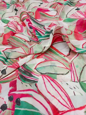 Pure Crushed Chiffon Chinon Digital Printed Fabric