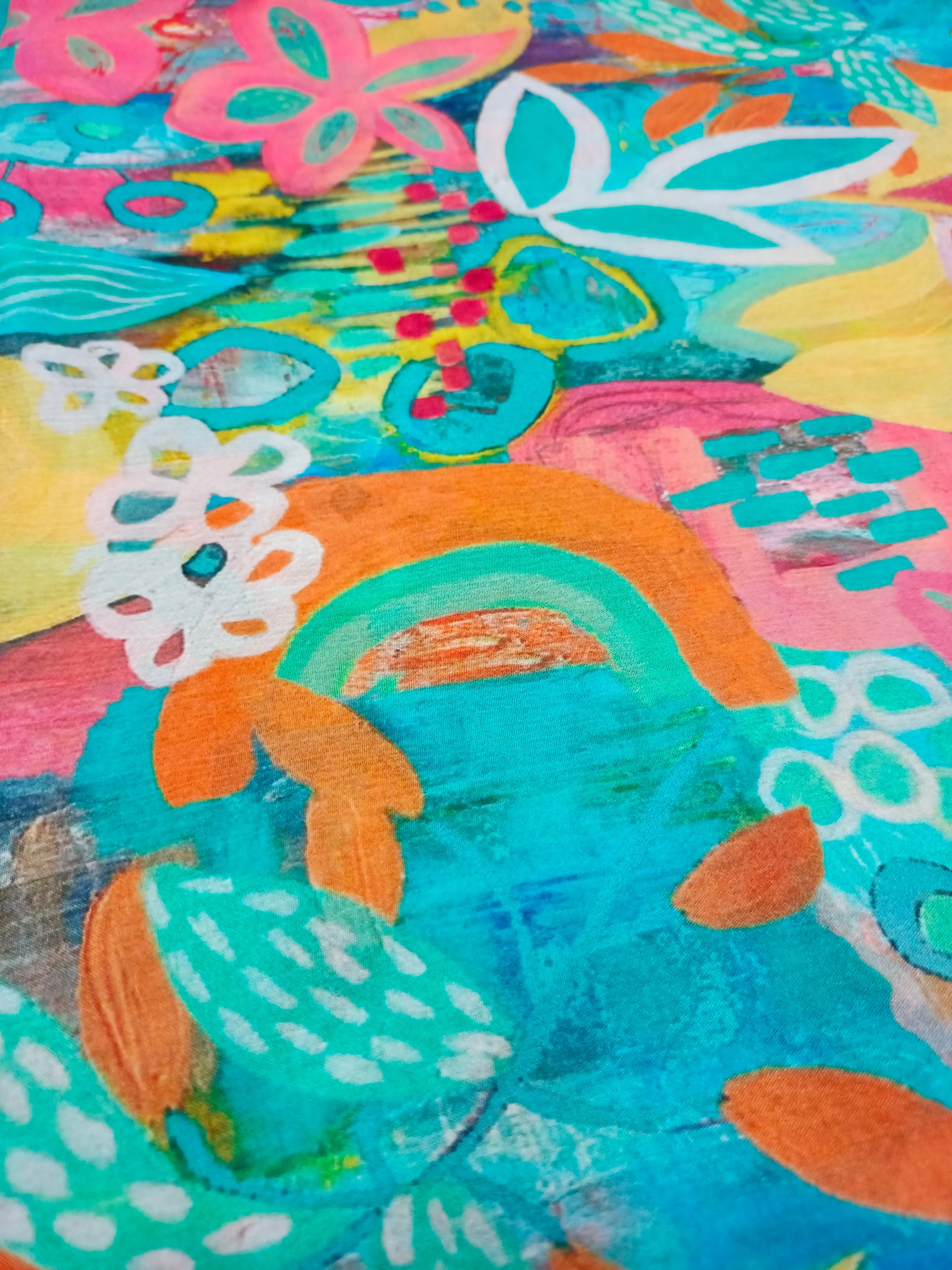 Pure Crushed Chiffon Chinon Digital Printed Fabric
