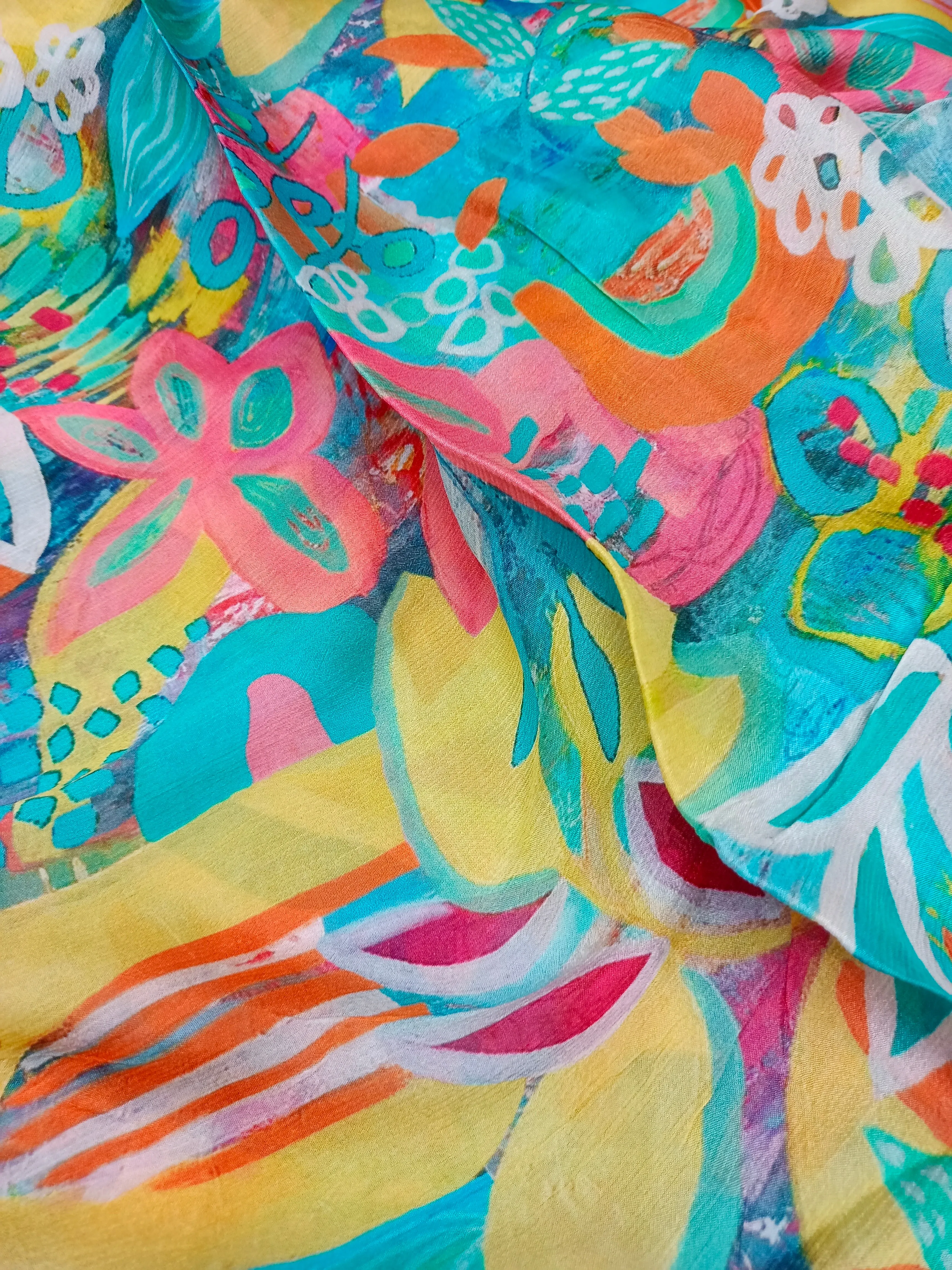 Pure Crushed Chiffon Chinon Digital Printed Fabric