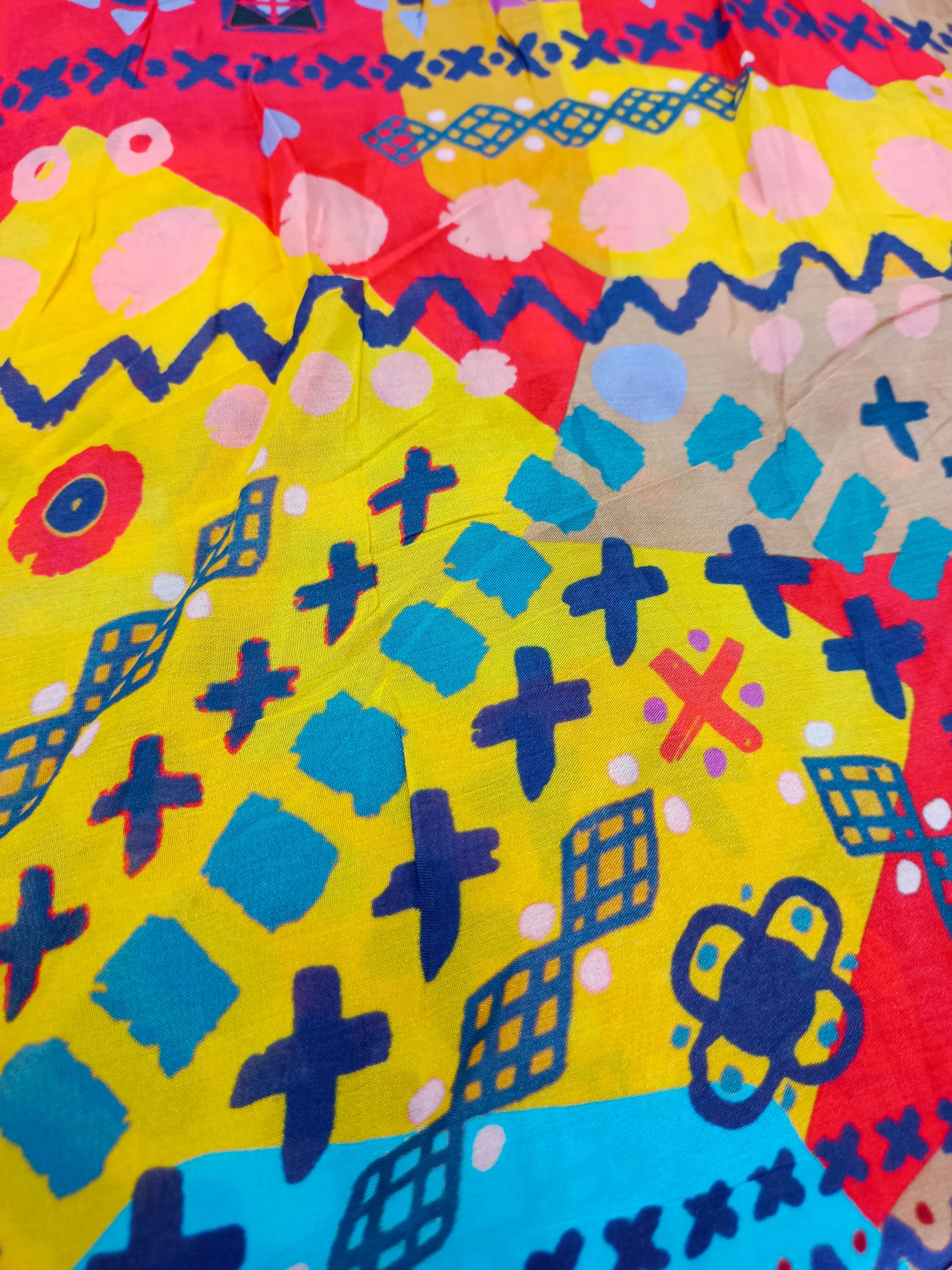 Pure Crushed Chiffon Chinon Digital Printed Fabric