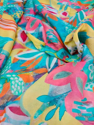 Pure Crushed Chiffon Chinon Digital Printed Fabric
