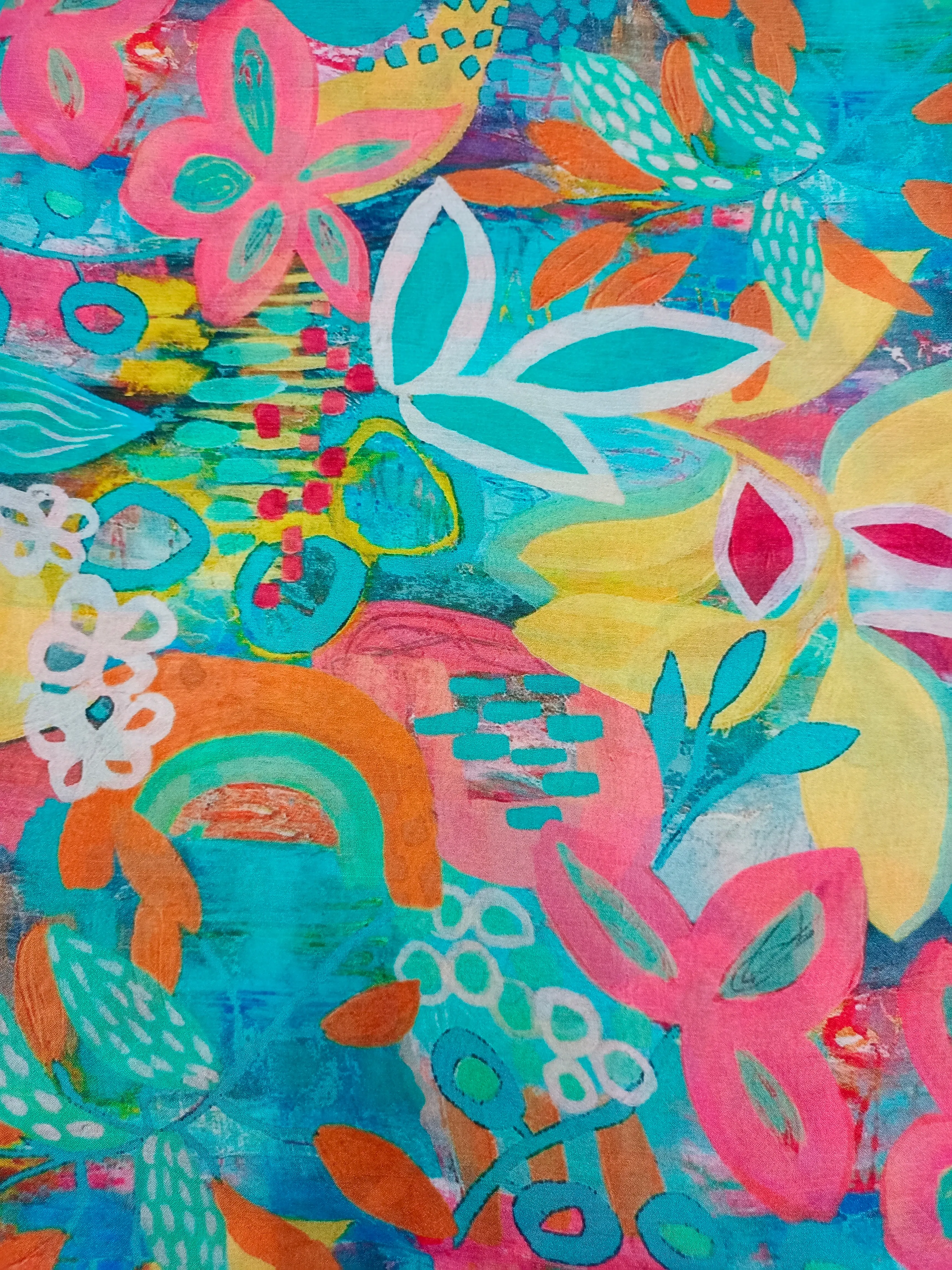 Pure Crushed Chiffon Chinon Digital Printed Fabric