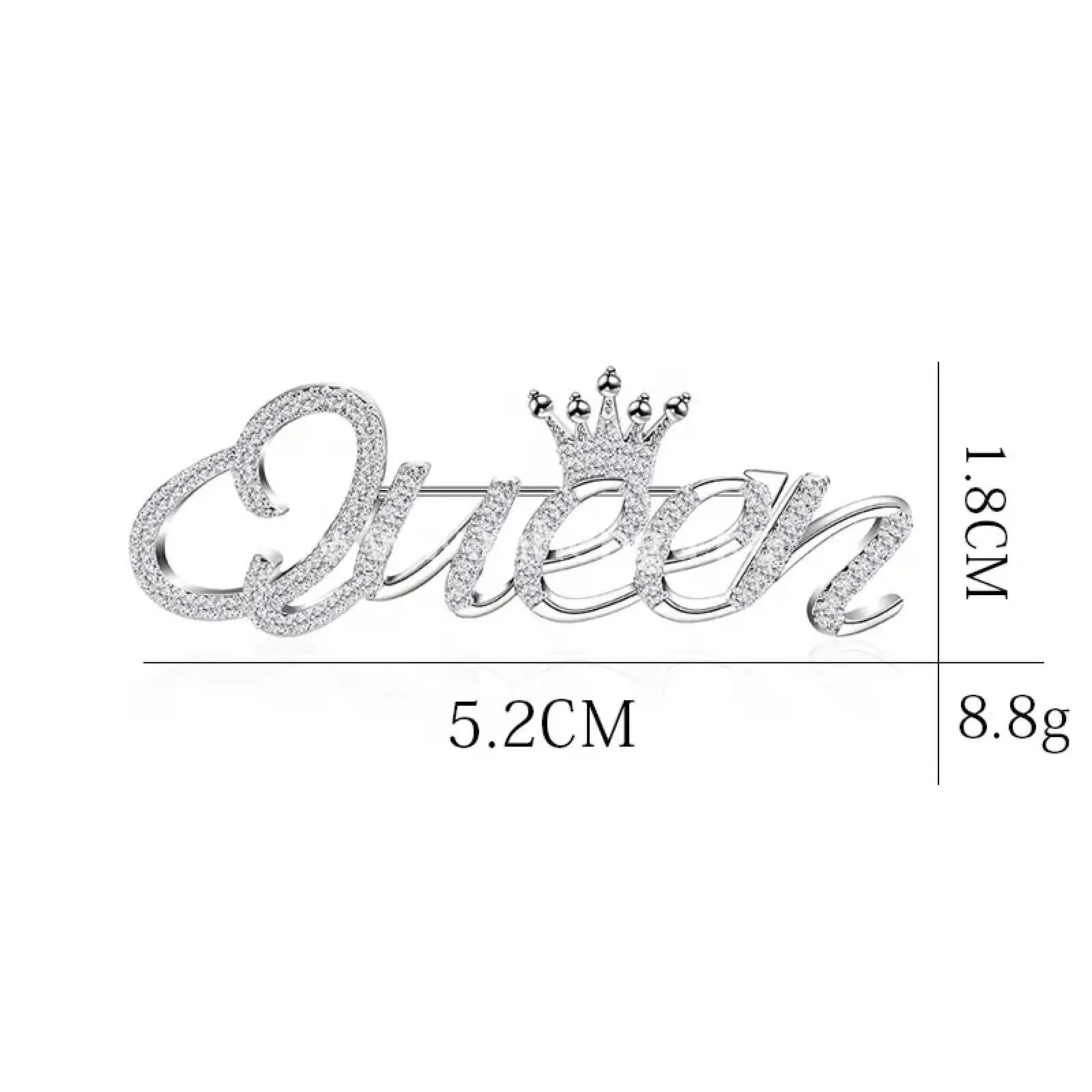 Queen Crown Brooch Pins Shiny Crystal Crown Brooch Pin Rhinestone Queen Letter Brooches Pin Fashion Elegant Crown Shape Princess Brooches Dress Sweater Coat Lapel Pin Accessories