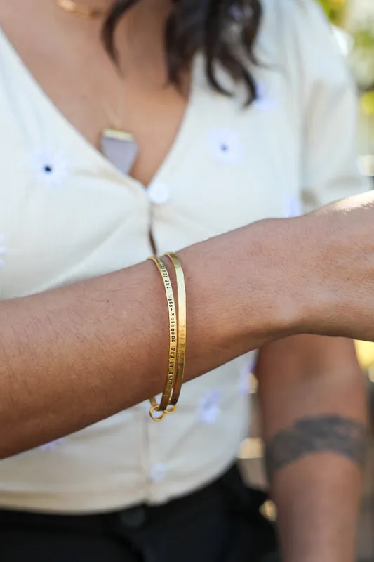 "Live in the sunshine, swim the sea, drink the wild air" Ralph Waldo Emerson Quote Bangle
