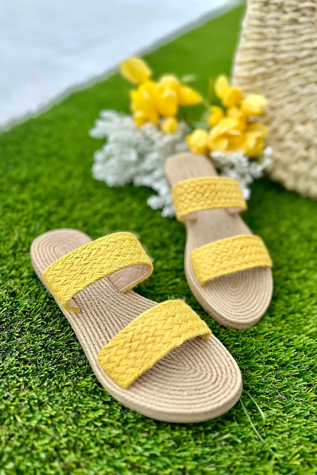 Raffia Double Strap Sandals