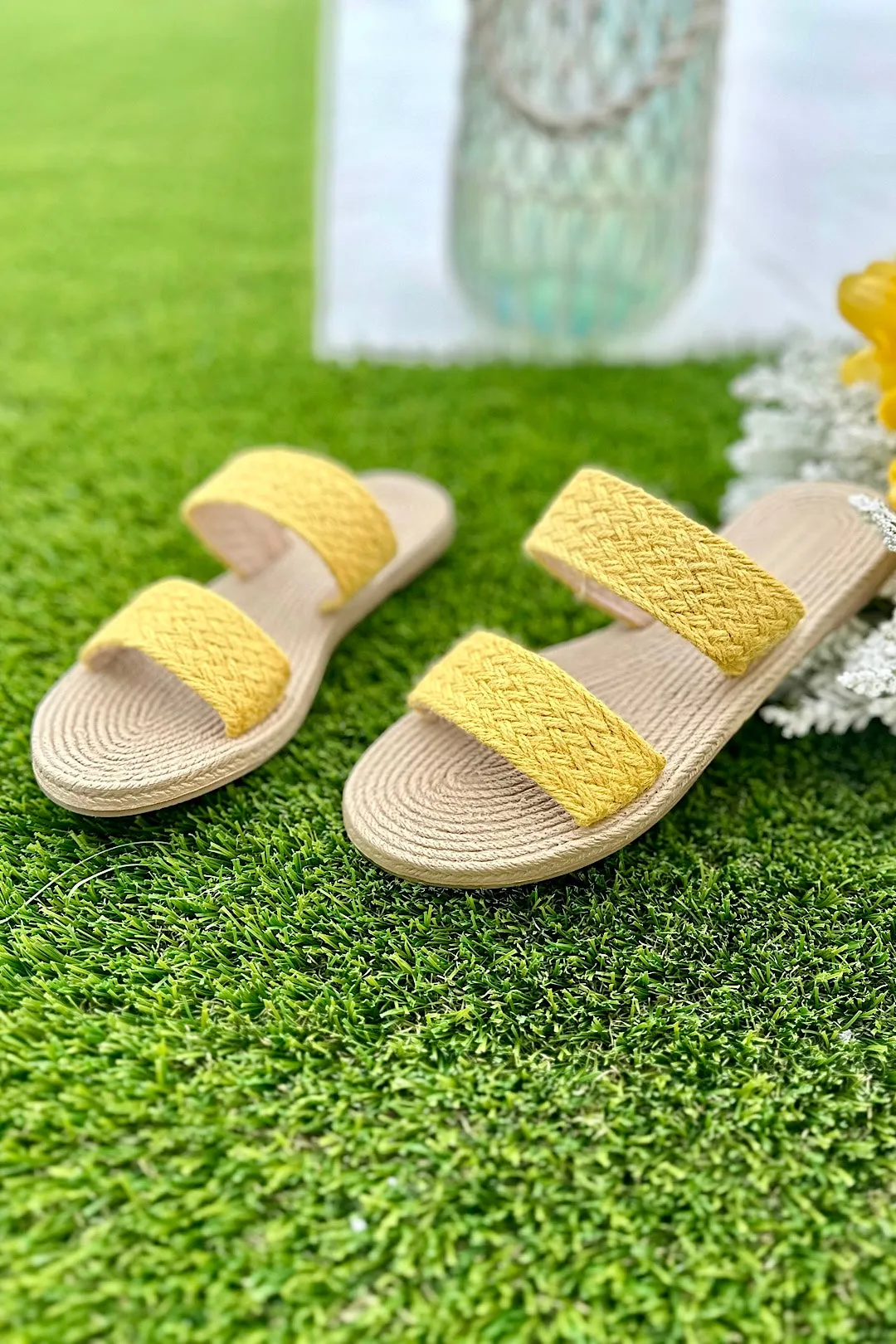 Raffia Double Strap Sandals