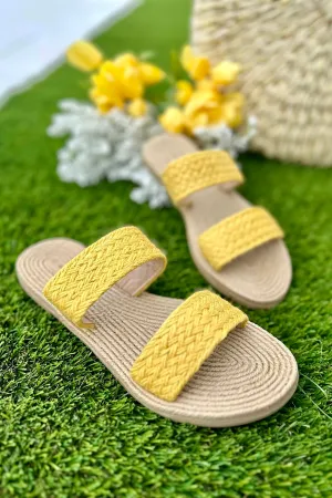 Raffia Double Strap Sandals