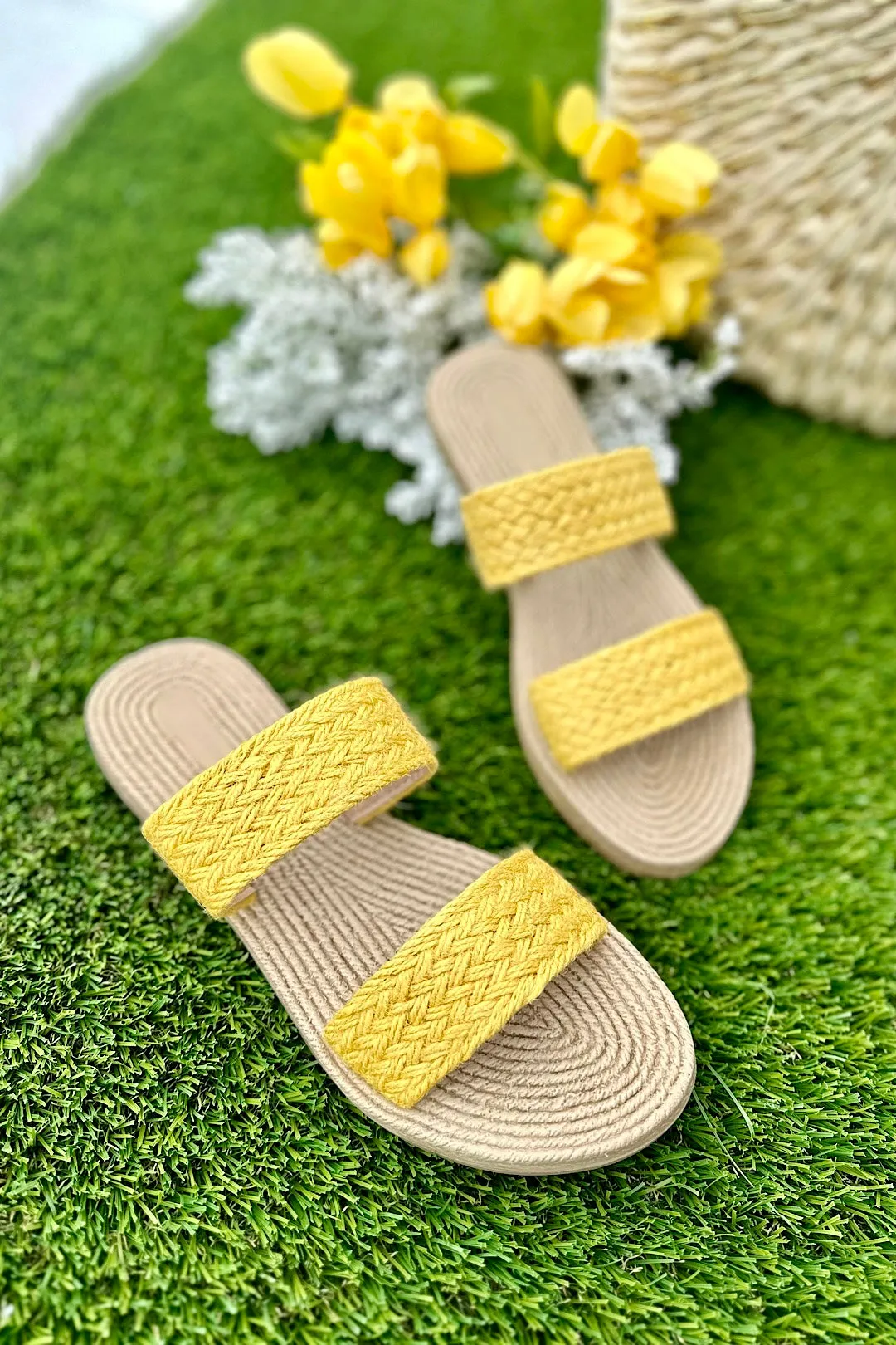 Raffia Double Strap Sandals