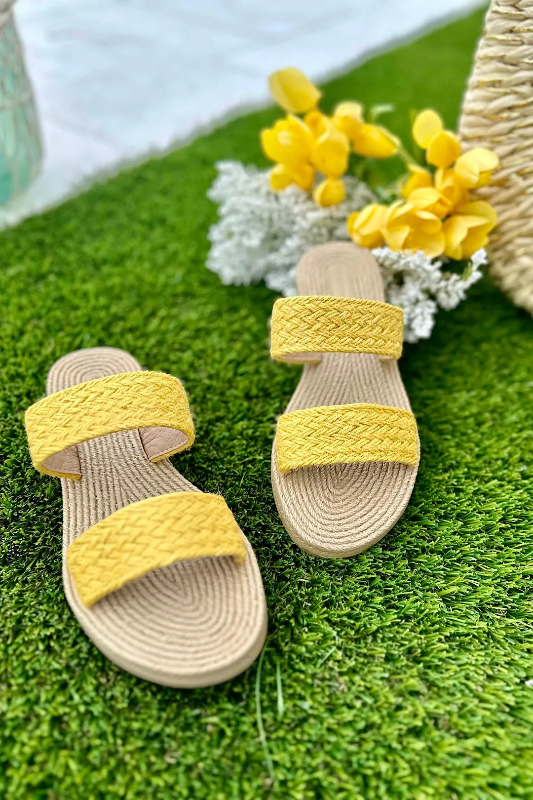 Raffia Double Strap Sandals