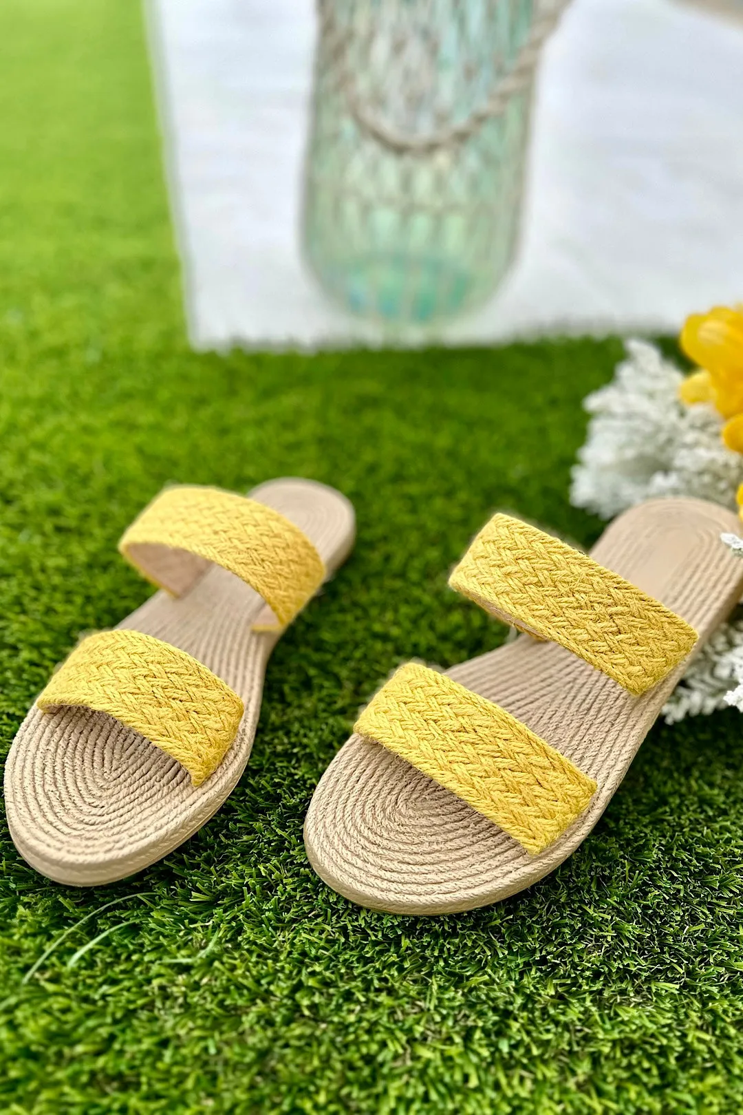 Raffia Double Strap Sandals