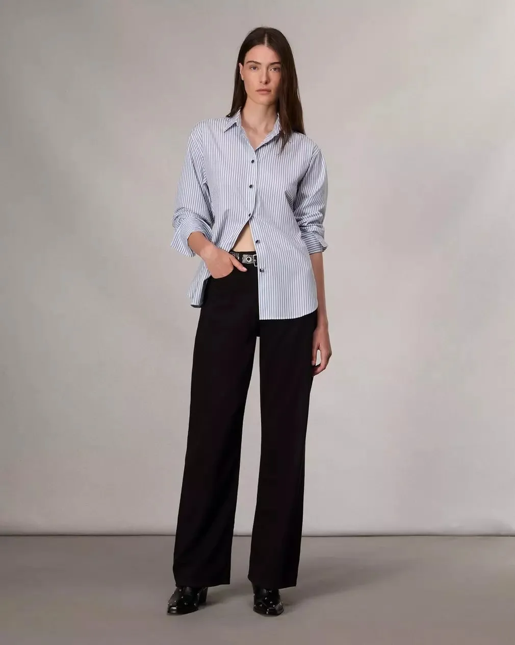 RAG & BONE EVE STRIPE POPLIN SHIRT