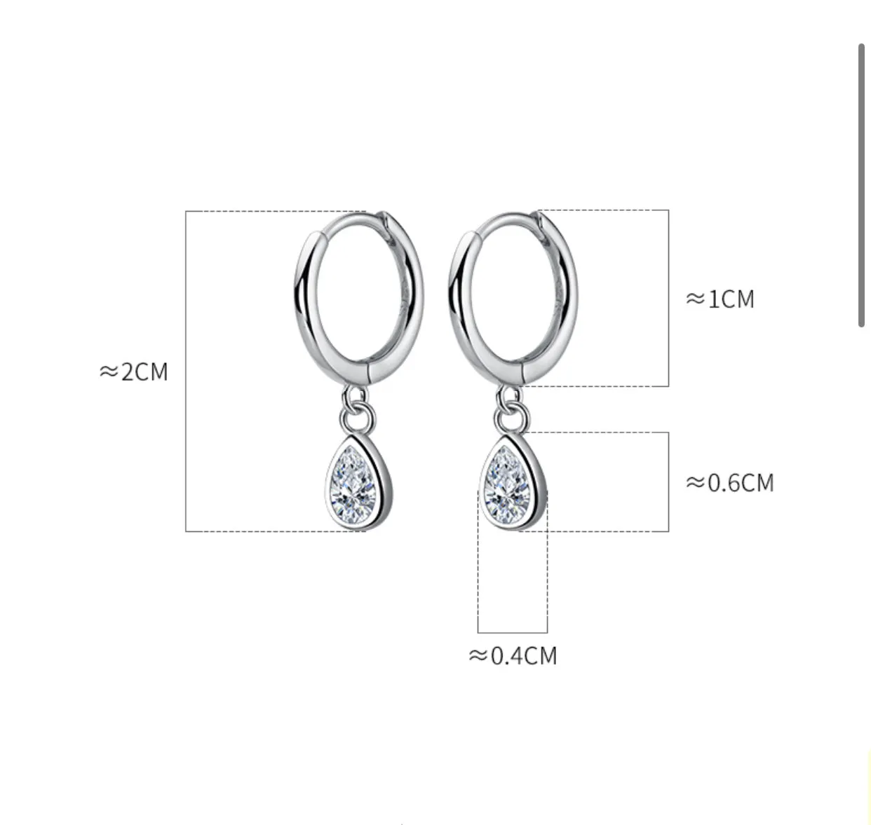 Rain Drop Huggie Earrings-SH059