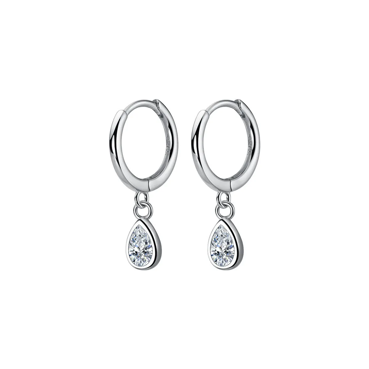 Rain Drop Huggie Earrings-SH059