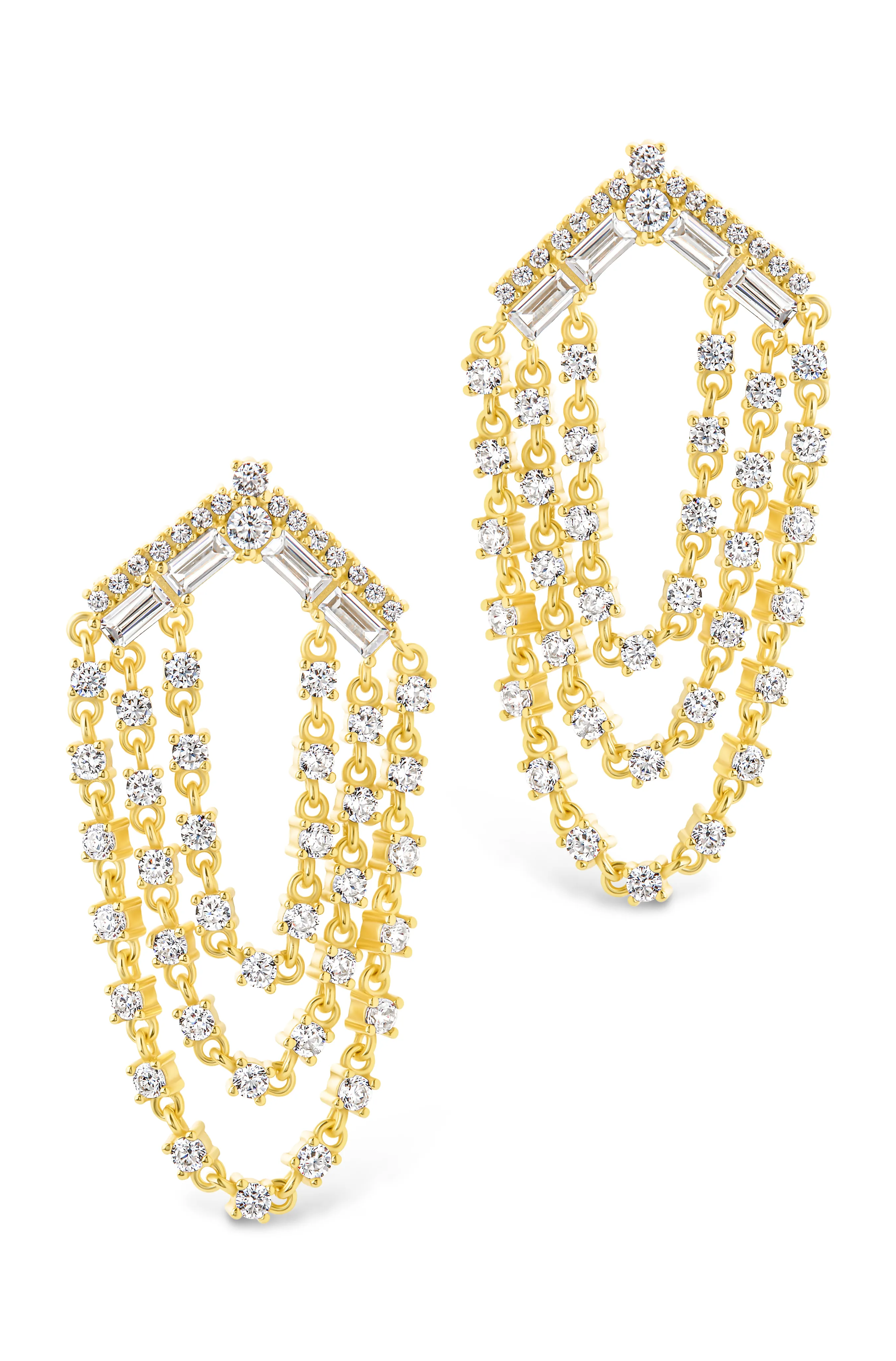 Ramona CZ Layered Dangle Stud Earrings