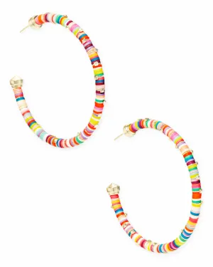 Reece Gold  Hoop Earrings In Neon Mix