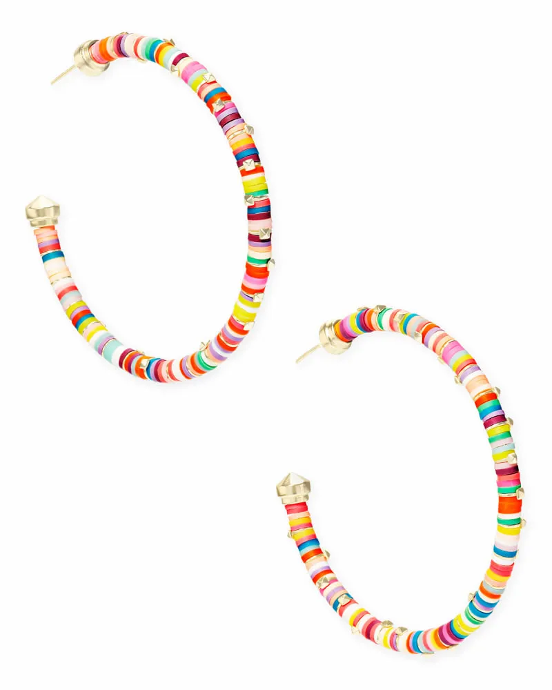 Reece Gold  Hoop Earrings In Neon Mix