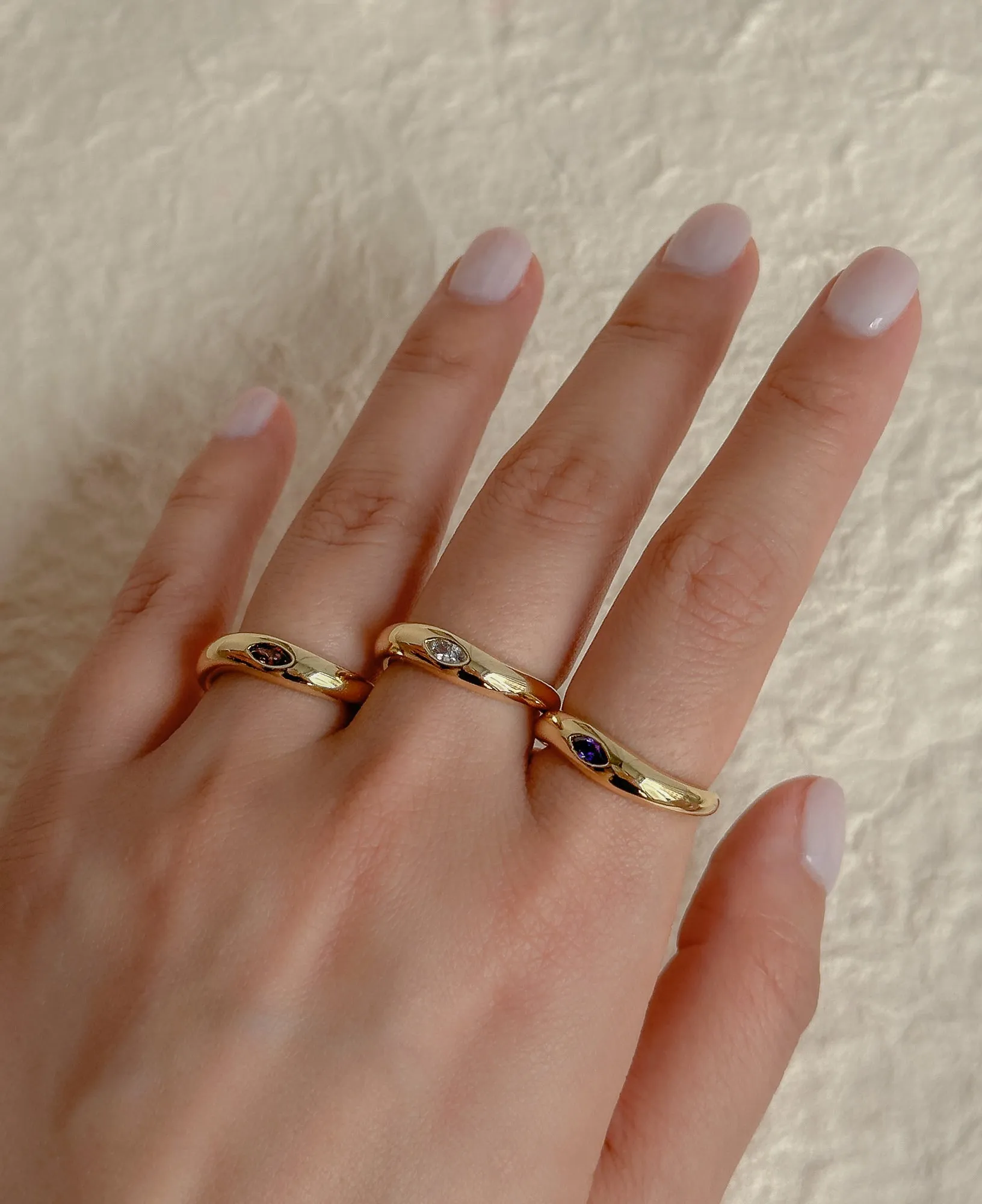 Renee Gypsy Rhodolite Stackable Gold Ring