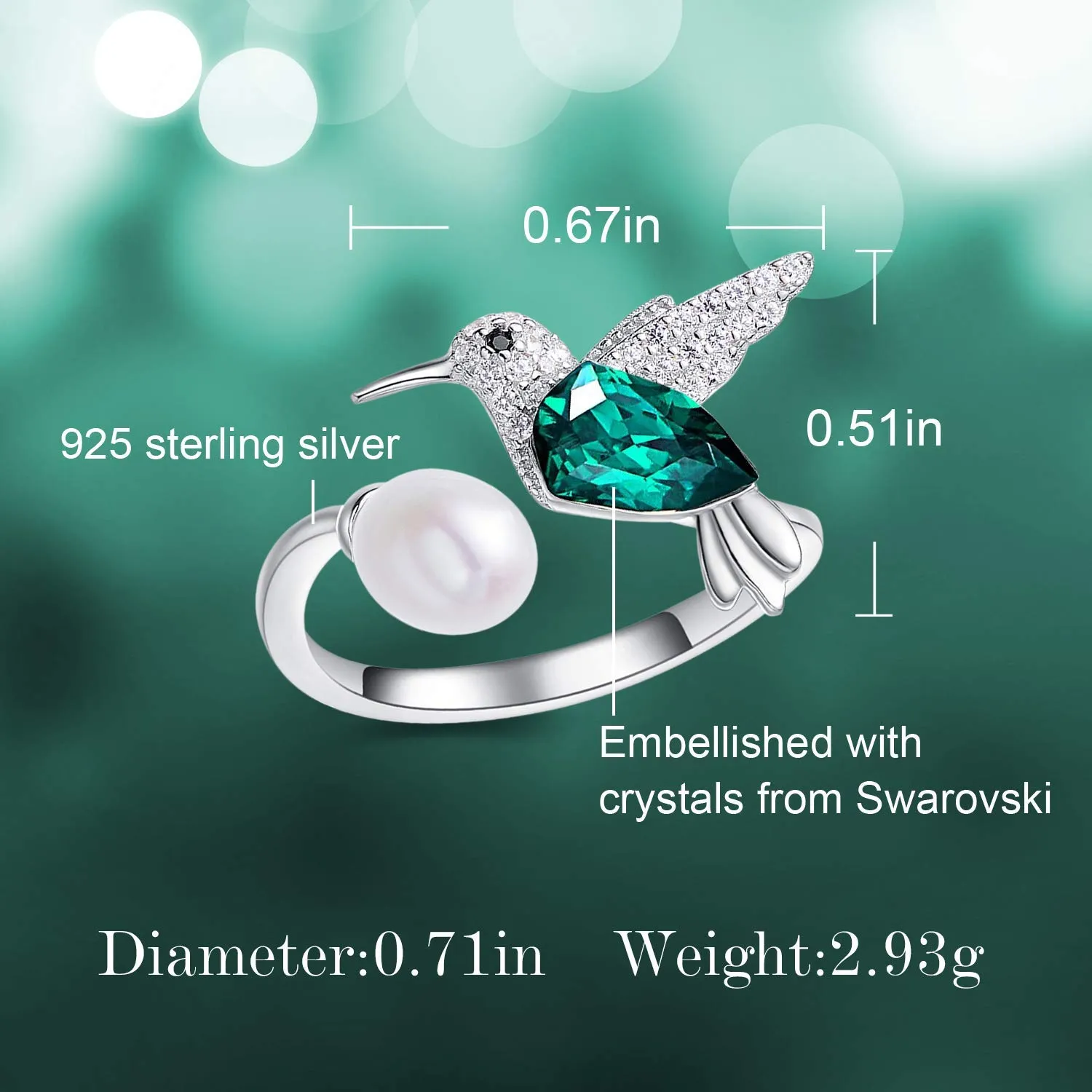Resizable Hummingbird Ring for Women