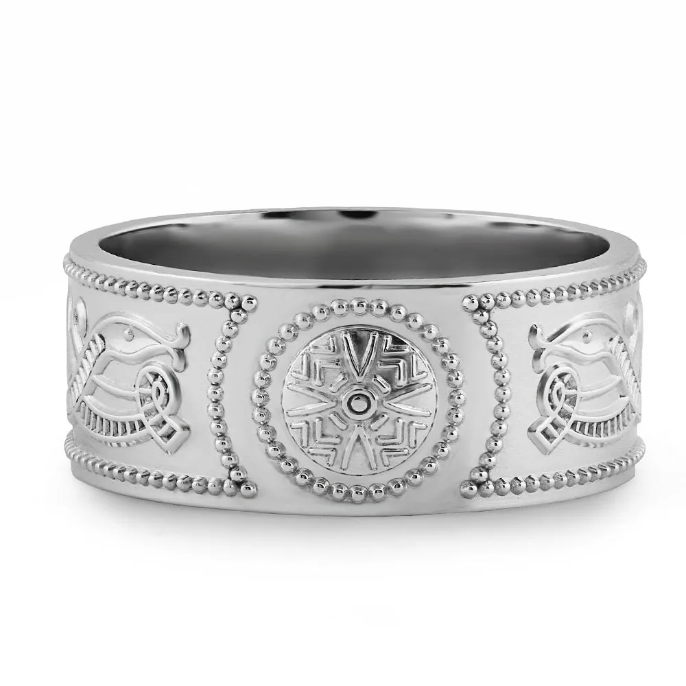 Retired Celtic Warrior Shield Wedding Ring US-WED34