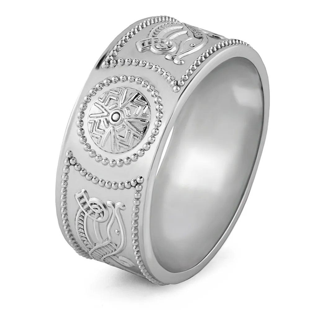 Retired Celtic Warrior Shield Wedding Ring US-WED34