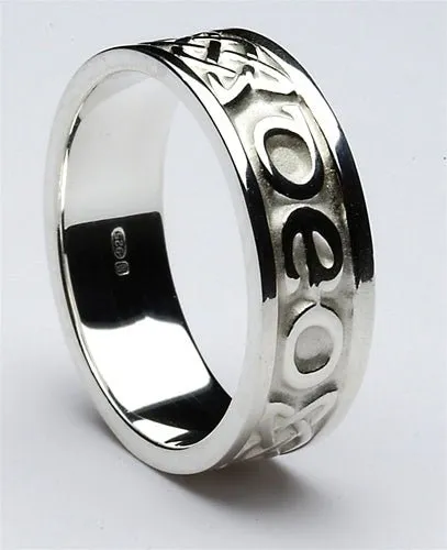 Retired Mens Silver Celtic Wedding Rings MS-WED234