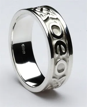 Retired Mens Silver Celtic Wedding Rings MS-WED234