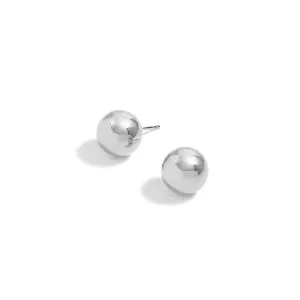 RHODIUM ROUND 14 MM STUD EARRINGS #SWKK-11979-14RH (AE20)