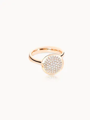 Ring BOUTON large Diamond Pavé 18K rose gold