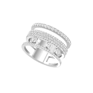RING DIAMOND WHITE GOLD MOVE ROMANE GM PAVÉ