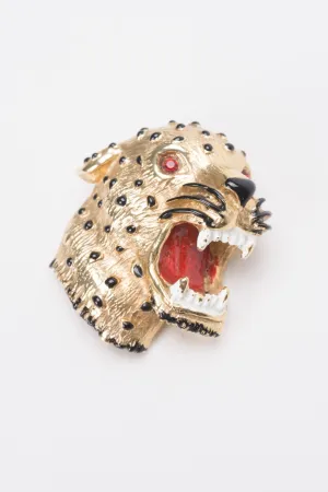 Roaring Leopard Brooch