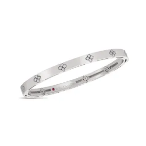 Roberto Coin Love in Verona 18K White Gold Bangle with Diamond Accents